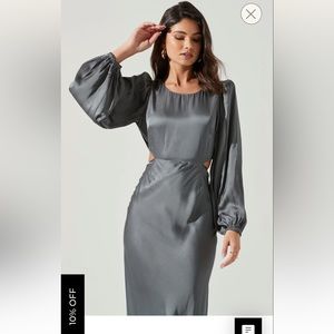 NWT ASTR the Label Quinn satin dress in Sage